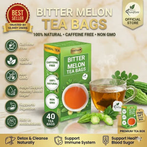 LeafLea Teh Peria Bitter Melon 40 Uncang 100% Semulajadi Tiada Kafein Sokong Keseimbangan Gula Darah & Kesihatan Pencernaan