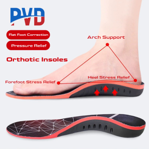 PVD 1Pair Orthotics Insoles Arch Support for Flat Feet Plantar Fasciitis Foot Pain Metatarsal Support for Men and Women