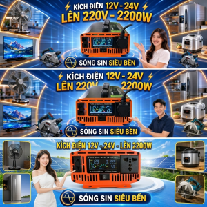 Kích Điện Ắc Quy 12V Lên 220V 2200W – Hàng Xịn Bền Bỉ An Toàn Khi Sử Dụng
