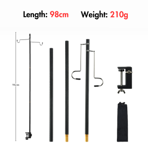 1.5m Camping Lamp Pole Double Hanger Adjustable Foldable Lantern Stand Outdoor Camping Picnic Tiang Gantung Lampu 野营灯架