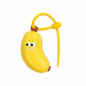 BECORATE Cute Banana Travel Toothbrush Storage Box Portable 2in1 Toothbrush Cover- with Toothpaste Dispenser for Hiking Camping