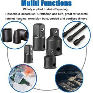 4 Piece Socket Adapter Converter Kit Precisions Portable 1/4" 3/8" 1/2" Drive Conversion Set For DIY Auto Repairs