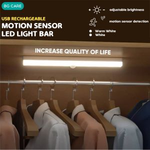 Motion Sensor LED Rechargeable Induction lamp Cabinet Light IR Infrared Detector Closet Light Kabinet Almari Laci Lampu