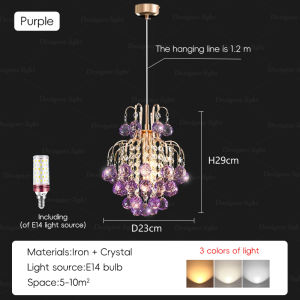 Living Room Modern Simple Lamp Luxury Restaurant Creative Pendant Light Bedroom Bedside Crystal Lamp