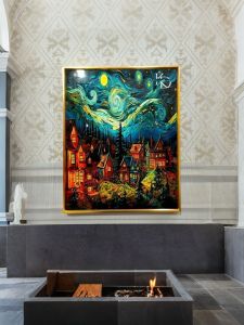 YURA Hiasan Dinding Kristal Porcelen Desa Fantasi Pajangan Dinding Aesthetic Hiasan Dinding Premium