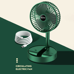 Warmtaste Portable Mini Fan 3-Speed USB Rechargeable Foldable Telescopic Low Noise 180 Degree Rotation Summer Floor Fan Cooling For Household Bedroom Office Desktop