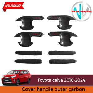 Paket Cover Handle Outer Pintu Mobil Calya 2016-2023 Carbon