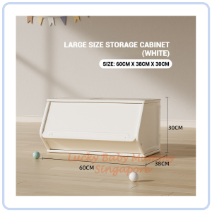 【Pure Care】 Rattan Lid Storage Cabinet with Door/Stackable Organizer for Home or Kids Snacks Baby Storage Box