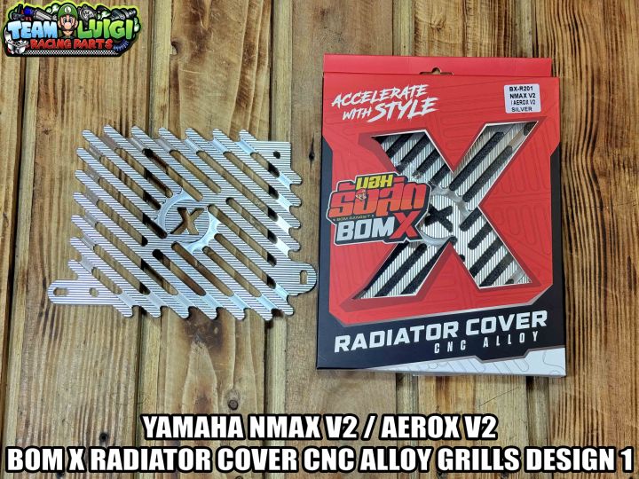 Bomx Radiator BOM X RADIATOR COVER CNC ALLOY GRILLS (DESIGN 1) YAMAHA NMAX V2, AEROX ...