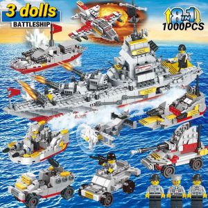 1000Pcs Ww2 Warship Building Blocks Toys Model LegoINGlys Warship BattleShip