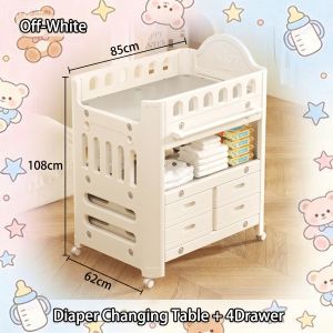 Baby Changing Table Adjustable Height Multifunctional Organizer  Portable Newborn Bath & Massage Diaper Changing Table