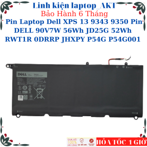 [PIN ZIN] Pin Laptop Dell XPS 13 9343 9350 Pin DELL 90V7W 56Wh JD25G 52Wh RWT1R 0DRRP JHXPY P54G P54G001