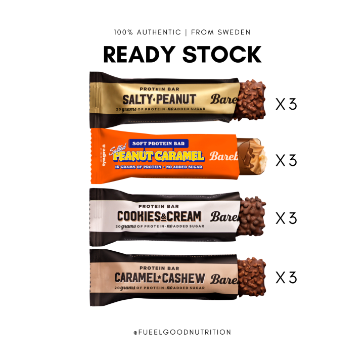 BAREBELLS PROTEIN BARS 20g protein & no added sugar mixed box Lazada