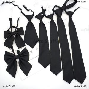 [COD] Auto Stuff เนคไทสแน็ปสำหรับเด็กสีพื้นสีดำแบบลำลองสำหรับนักเรียนทุกชุดเนคไทสำหรับผู้ชายและผู้หญิง