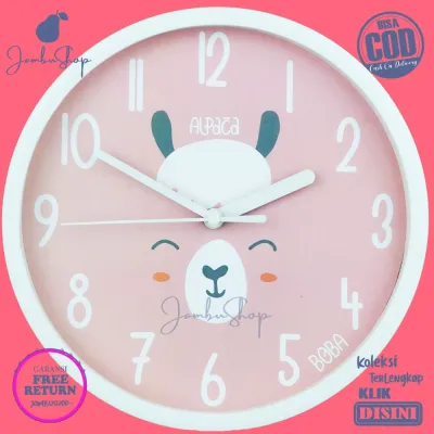 Jam Dinding Analog Anak Alpaca Boba BB1515 Hiasan Rumah BestSeller