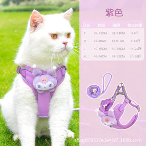 Christmas Gift Halloween Miniso Kawaii Reflective Luminous Harness Hello Kitty Cartoon Pet Leash Kuromi Cute Prevent Breaking Away Vest Fashion New Style