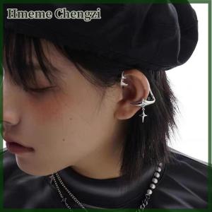 Hmeme 1Pair Fashion Color Star Clip Ear Cuff Earrings for Women Zircon No Trendy Ear Clip Gothic Irregular Earcuff Earring Jewelry