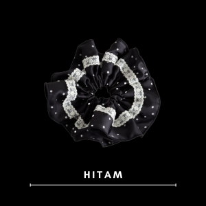 Scrunchie Polkadot / Scrunchie Kain Motif Polkadot / Aksesoris Rambut Wanita Fashion