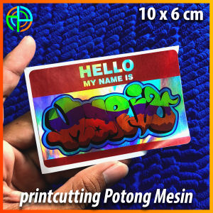 (isi 18 lembar) Cetak Gambarmu Sticker Hello My Name Is Custom gambar sticker graffiti custom sticker graffiti Stiker Slap