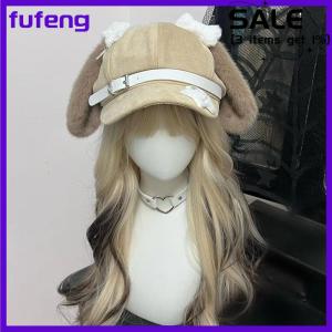 fufeng Gothic Lolita Beret Kawaii Hat Punk Xương Dài Tai Puppy Hat Cho Phụ Nữ Cô Gái Cosplay Mũ Đa Năng Kem Chống Nắng Hat Quà Tặng