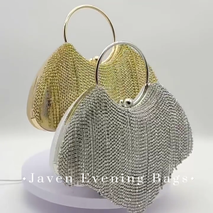 Women Tassels Shoulder Bag Clutches Purse Rhinestones Evening Bag Chain Strap Crossbody Bag Evening Handbag for Prom
