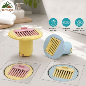 Termaya Bathroom Floor Drain Core Magnetic Seal Anti Odor Anti Insect Hair Filter Universal Plug In ABS