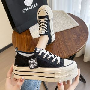 [Free Shipping] WomenS Canvas Shoes Summer 2025 New Style Half-Slipper Design High-End Look Thick Sole Height-Increasing Backless Casual White Sneakers