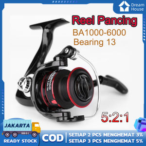 (dalam Stok Dikirim Dari Jakarta)BISA COD!!! Reel Pancing Logam Dua Warna 3000/5000/1000/4000/2000/6000/Reel Pancing seri BA1000-6000 seri / Reel Pancing Spinning Fishing 5.2:1 Ball Bearing 13/real pancing/reel murah berkualitas