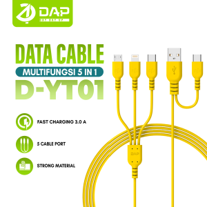 DAP Kabel Data Multi Fungsi 5 in1  USB+Type C interface input Fast Charging 3A D-YT01