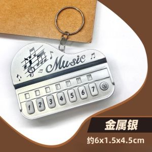 Piano Toy Keychain Mini Electronic Organ Piano Key Chain with Lights Multifunctional Electronic Piano Pendant Keyring Gift