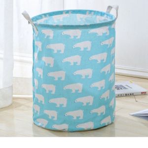 Keranjang Laundry Lipat Canvas Tempat Penyimpanan Baju Cucian Pakaian Laundry Basket Bag