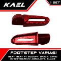 Footstep Belakang Alumunium Variasi Honda Beat FI-F1/Scoopy/Spacy/Vario 110-125-150/Revo-Absolute/Blade Foot Step Pijakan-Kaki Warna Merah-Silver-Biru-Gold-Emas. 