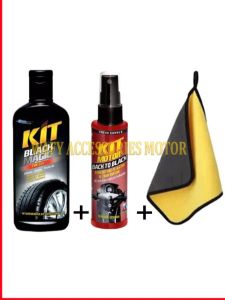 Paket Isi 3 - Kit Black Magic Tire Gel 270 ml + Kit Black To Black 115 ml + Kain Lap Microfiber