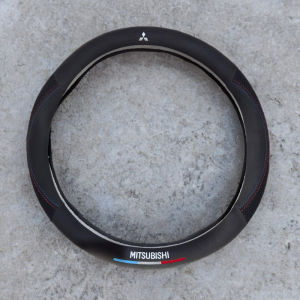 Sarung Stir Cover Setir Mobil Suede Logo Mitsubishi Xpander Pajero Xforce Lembut Menyerap Keringat Premium