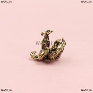 [COD] WANGJIA Miniature Antique Brass Lucky Nine Tailed Fox Figurines Feng Shui Ornament Copper Animal Mini Office Desktop Crafts Home Decor