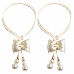 DFYER56 2pcs Minimalist Bows Curtain Tiebacks Adjustable Modern Curtain Ties Creative Pearl Pendant Curtain Holdbacks Sheer Curtains