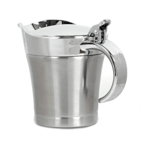 Stainless Steel Thermal Gravy Boats with Hinged Lid Large Capacity Steak Sauce Pots Seasoning Tube Kitchen Supplies