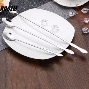 KOQZM 1pc creative stainless steel long handle coffee spoon stirring ice spoon