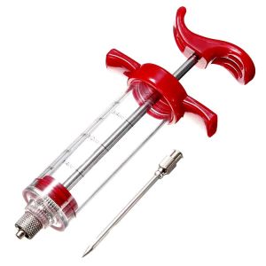 1Pcs Marinade Syringe Meat Flavor Injector BBQ Cooking Tool Chicken Syringe Food Syringe Accessories for BBQ Grill Smoker Meats Turkey Steak