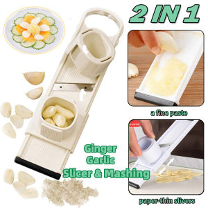 2 In 1 Ginger Garlic Cutter Slicer Manual Slicing Grinding Lazy Double-Sided Vegetable Cutting Chopper Home Kitchen Gadgets