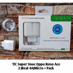 Adaptor Fast Charging 65W SuperVooc Oppo Reno Ace 2 - Kabel Type C/Micro USB Warna White