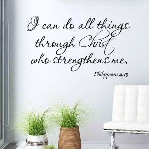 MPSTC003 Sticker Dinding Kata Quote Philippians 4:13 Wall Sticker