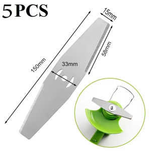 15cm ใบมีดตัดหญ้า ใบตัดหญ้า 1-5pcs ใบมีดเหล็ก สำหรับเครื่องตัดหญ้าไฟฟ้า ใช้ตัดหญ้าและกิ่งเล็ก