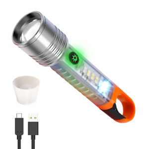 Senter Transparant Zoom In Zoom Out Terang Free USB Tahan Air Telescopic - X202