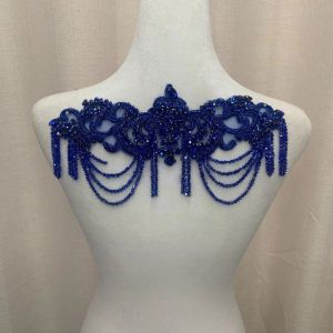FLYING Dress Decorative Trim Rhinestone Tassel Applique Polyester Handmade Beaded Applique Beaded Fringe Trim Hand Beaded Tassel Lace Applique For Wedding Dress