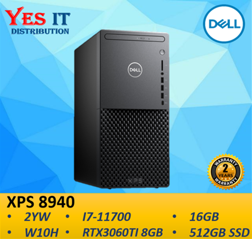 DELL XPS 8940 GAMING DESKTOP I7-11700, 16GB, 512GB SSD