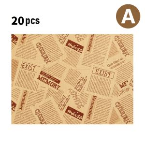 KOZI 100Pcs Food Wax Paper Sandwich Bread Burger Bento Cake Wrapper Baking 28x38CM Nonstick Oil-Paper Barbecue Fries Hamberger Wrapping Paper Food Grade Waterproof Greaseproof Home Made DIY Packing Kitchen Dining Placemat