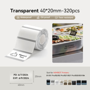 【Transparent Label】NIIMBOT B1/B1Pro/B2/B2Pro/B21/B21Pro/B3S/B31/B4 Clear Label Sticker Waterproof Oil Proof Name Sticker Beauty Thermal Label Paper
