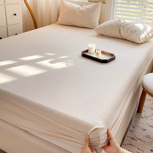 Abraca Dabra New Premium Japanese Wash Cotton Fitted Bedsheet Soft Skin-friendly Mattress Cover with Rubber Fit 10inch Height Queen/Single/King