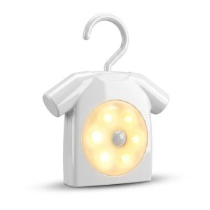 xpkQ T-Shirt-Shaped Motion Sensor Night Light 306 °   Rotation  Back LED Closet Lamp Auto On/Off Hanging Hook M1Y4T